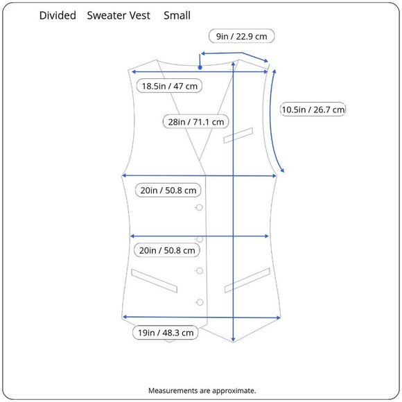 Divided H&M Cream Sweater Vest Ribbed V Neck Split Hem Acrylic Small Oversized - Picture 14 of 15